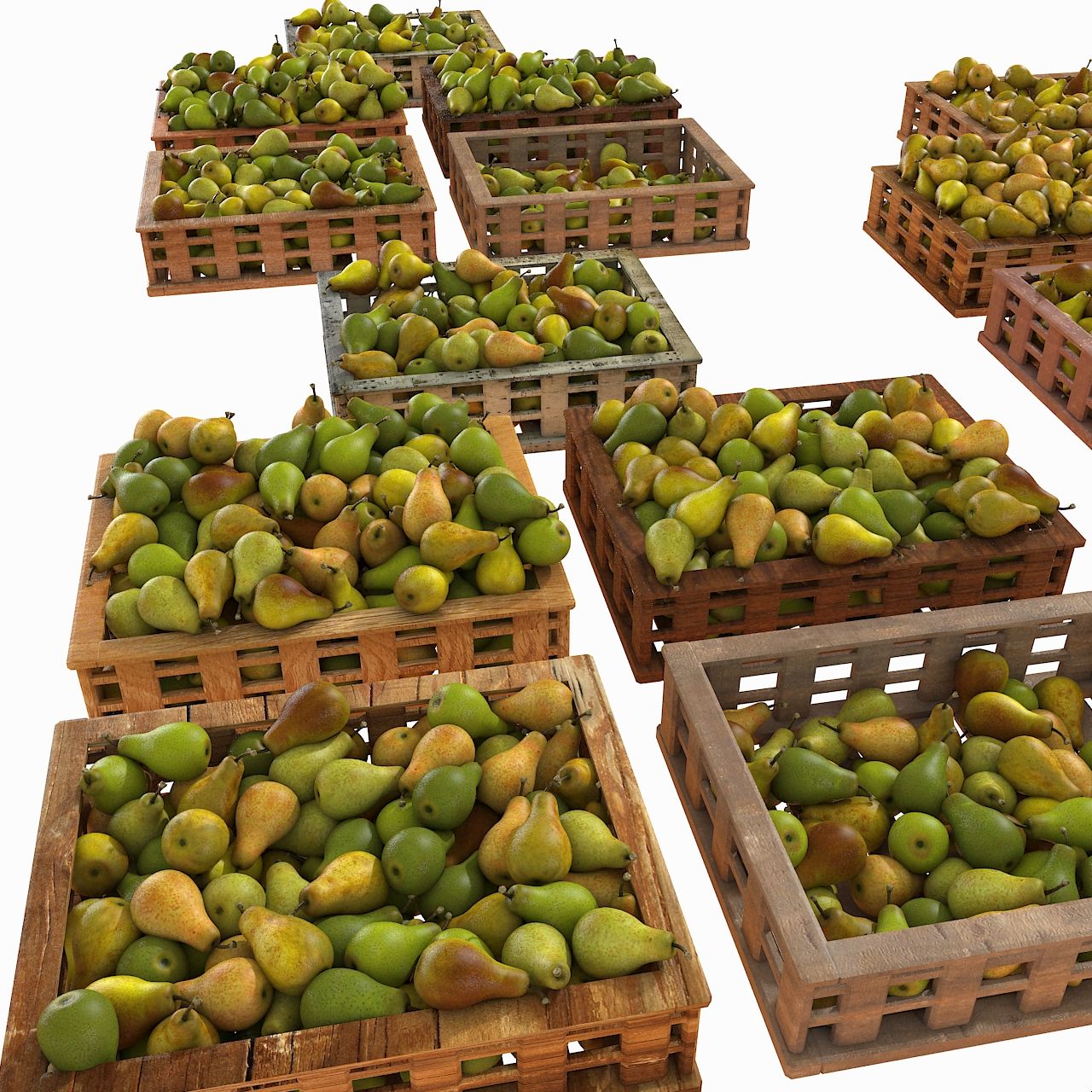 Pear Fruit Crates Case Market Store Shop Convenience General Grocery Greengrocery Detail Prop Fair Plantation Jungle South Plant Garden Greenhouse 3d model