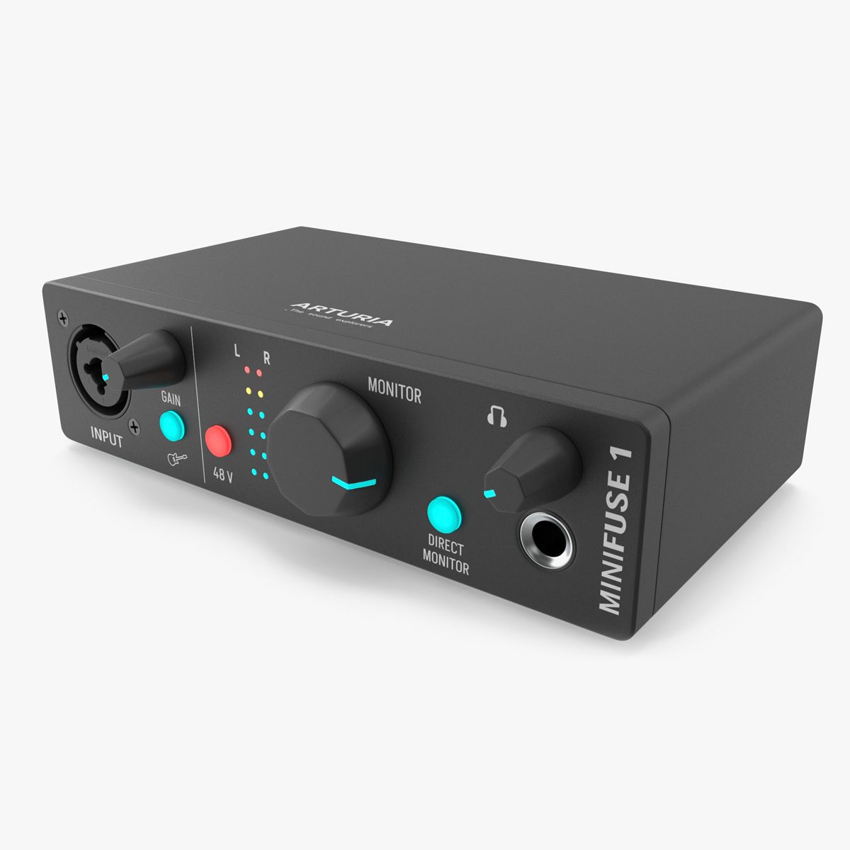 Arturia MiniFuse 1 interfaccia audio USB nera 3d model