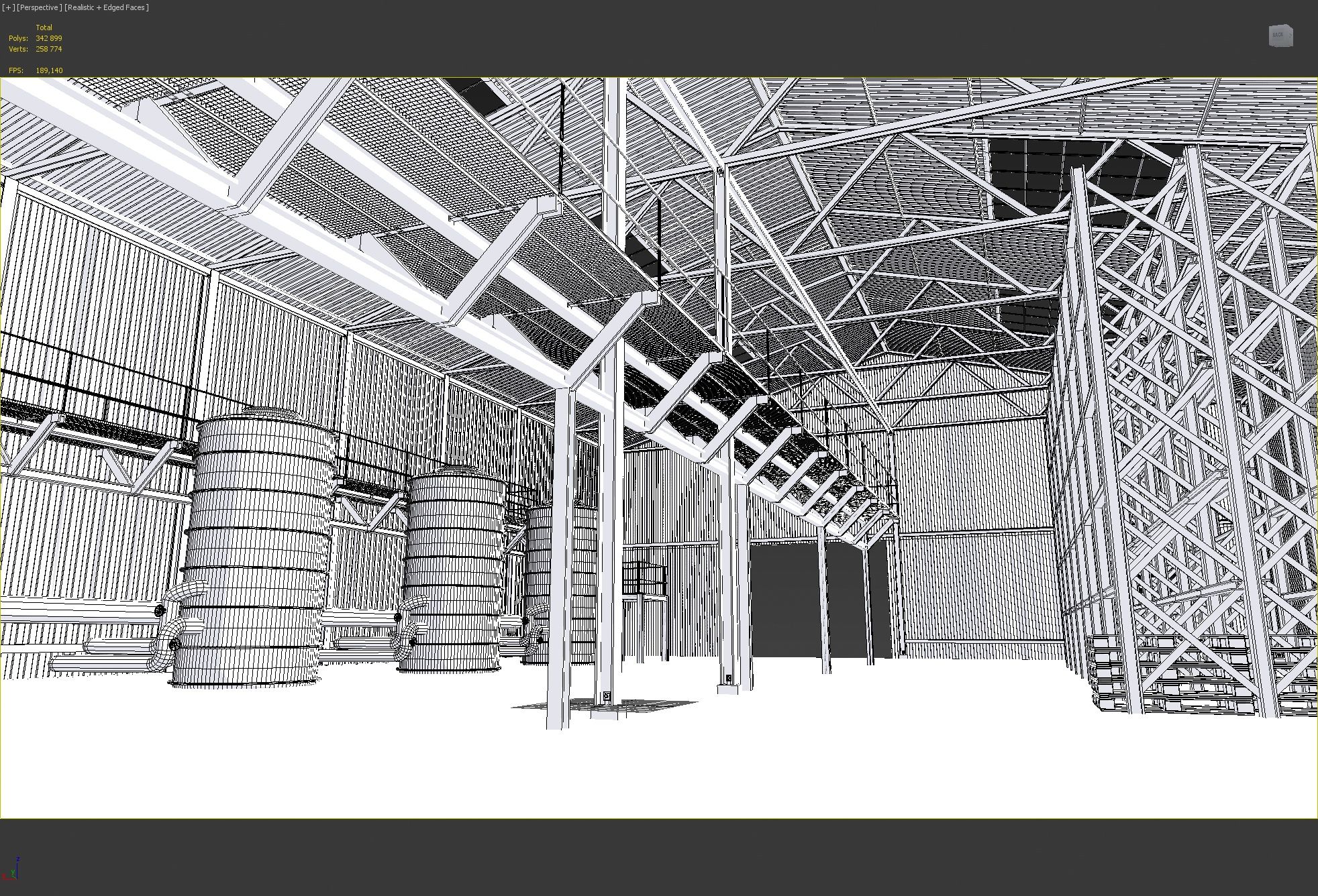 industrial warehouse 3d model