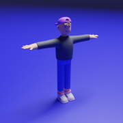 Character cool guy 3d model