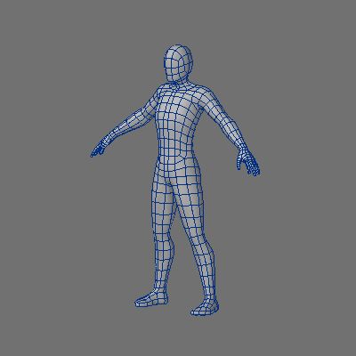 Low Poly Base Mesh-Male 3d model