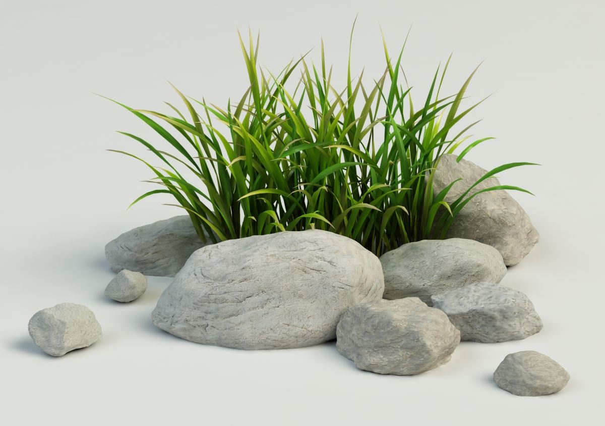 grass stone 3d model