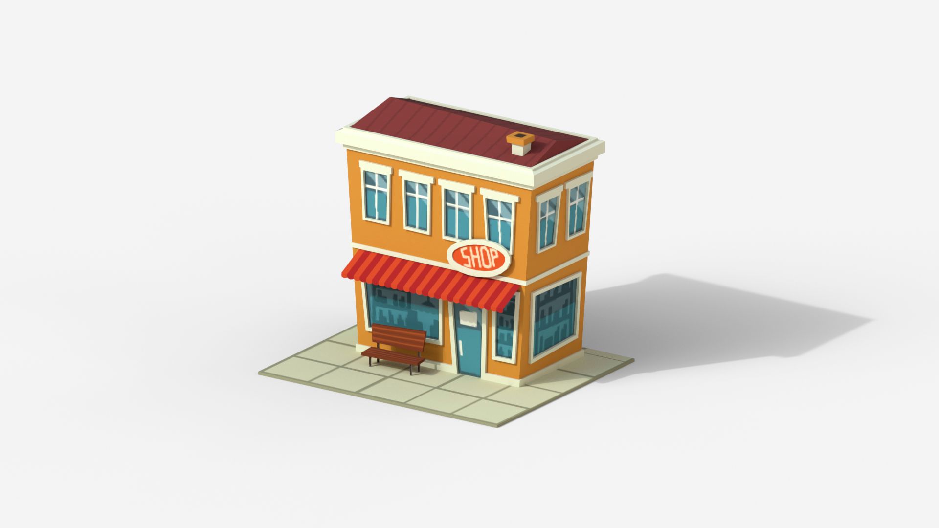 Cartoon Shop 3d model