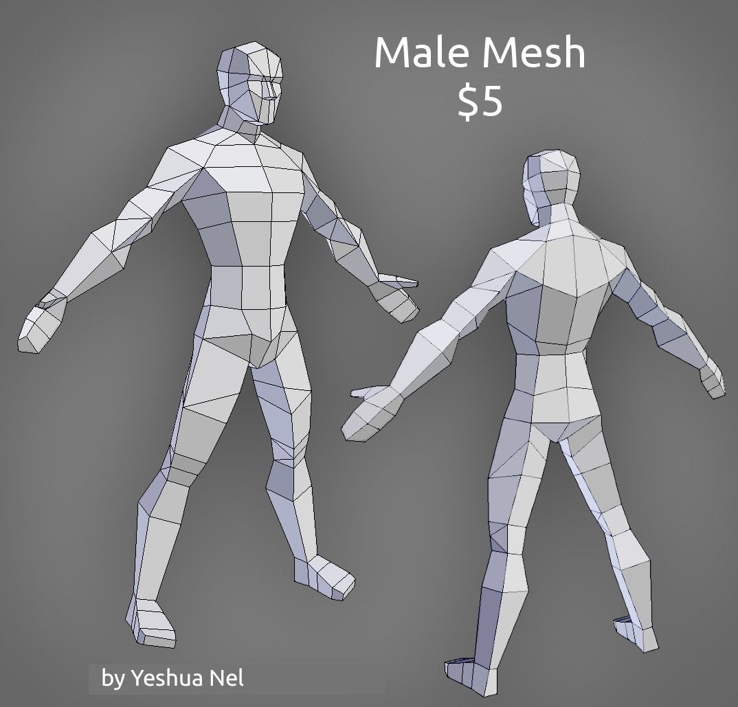 Low poly male model 3d model